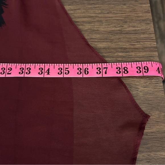 Le Chateau Abstract Burgundy and Orange Midi Dress - Picture 8 of 9